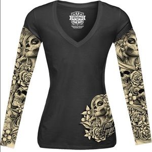 Tattoo Sleeve V Neck Tee